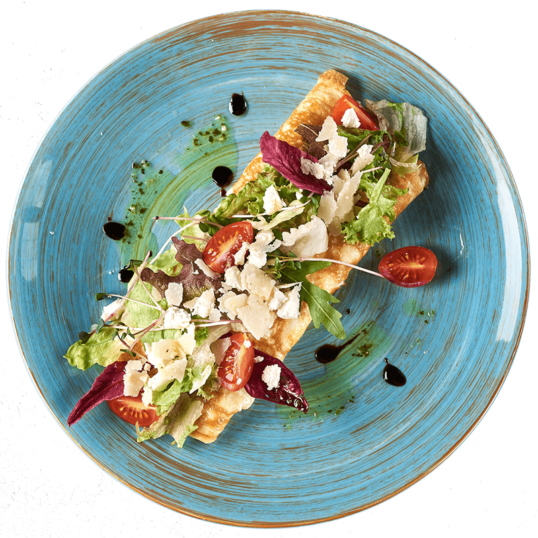 Омлет з моцарелою, горгонзолою, пармезаном та фетою